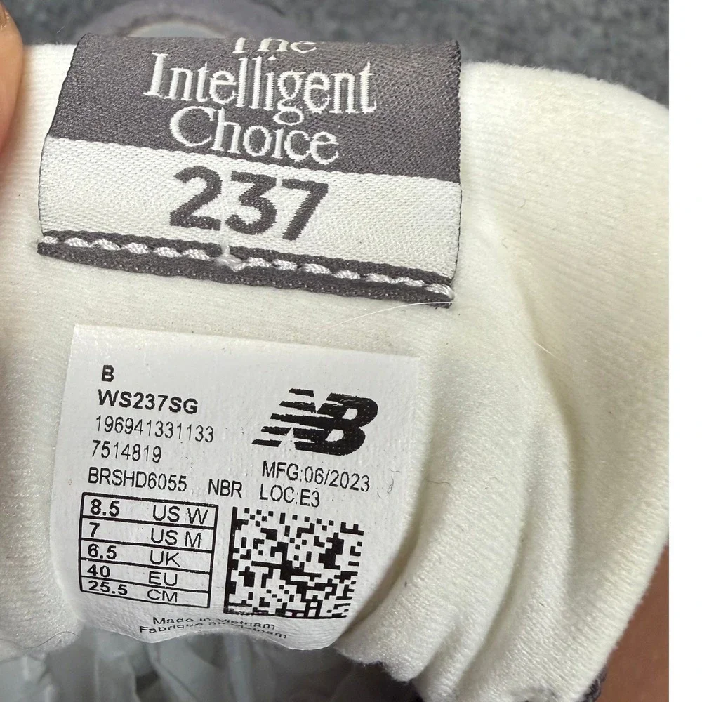 New Balance 237 Lifestyle Sneakers Womens 8.5 Grey Pink Excellent Low Top Casual
